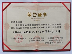 十佳刑事辩护律师